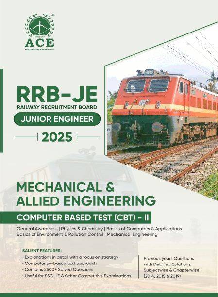 Railway Recruitment Board Junior Engineer Computer Based Test Mechanical & Allied Engineering Previous Years Questions with Detailed Solutions, Subjectwise & Chapterwise (2014, 2015 & 2019)
