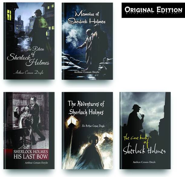 Original Sherlock Holmes Books Set Of 5 By Arthur Conan Doyle, The Adventures Of Sherlock Holmes Book, The Case Book Of Sherlock Holmes, Sherlock Holmes His Last Bow, The Return Of Sherlock Holmes Etc  - Original Sherlock Holmes Books Set Of 5 By Arthur Conan Doyle, The Adventures Of Sherlock Holmes Book, The Case Book Of Sherlock Holmes, Sherlock Holmes His Last Bow, The Return Of Sherlock Holmes Etc (Paperback, Arthur Conan Doyle) with 1 Disc