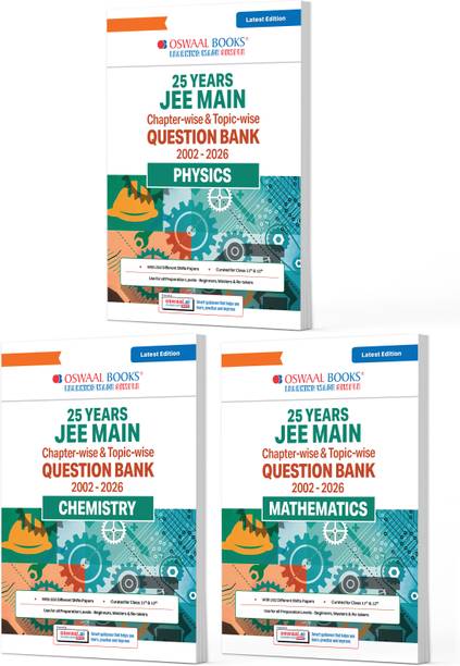 JEE Main 25 Years’ (2002-2026) |Chapter-wise & Topic-wise Question Bank: Physics, Chemistry & Mathematics (Set Of 3 Books)| Includes-Jan & Apr 2026 Papers Fully Solved | Latest Edition for 2027 Exam