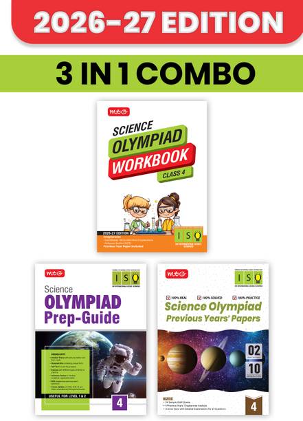 MTG Science Olympiad (ISO) Workbook, Prep Guide & Previous Years Papers Class 4 (PYQs) with Mock Test Paper - SOF Olympiad Books For 2026-27 Exam (Set of 3 Books)