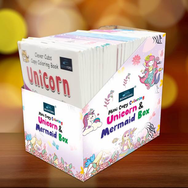 Mini Magical Coloring Box - Set of 40 Unicorn & Mermaid Copy Books to Engage & Entertain Little Artists