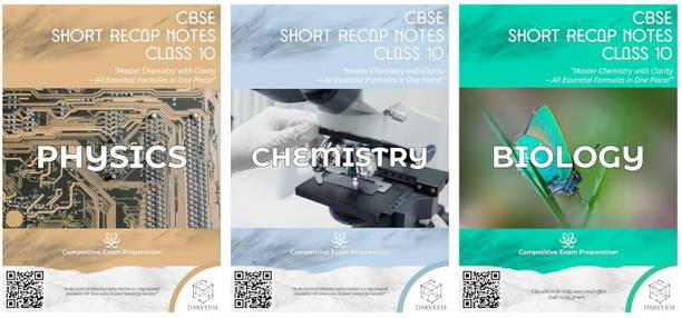 DARVERSE CBSE Short Recap Notes for Class 10 Science | CBSE One Shot Notes for Class 10 Science | CBSE Study Package Class 10 Science | Physics, Chemistry and Biology Quick Revision Short Notes 3 Booklets  - Complete Study Package for CBSE Class 10th Science