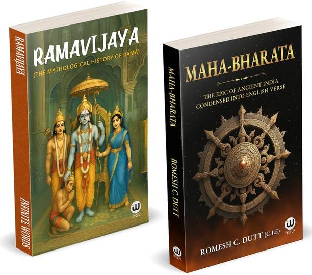 Ramvijaya | Mahabharata | Romesh C. Dutt C.I.E. | The Mythological History of Rama with Illustrations | The Epic Of Ancient India Condensed Into English Verse | English Combo Gift Pack Set | Ramayan Book in | Ram Vijaya Ram Vijay Granth Original | Lord Rama Story Books | Romesh Chandra Dutt Books | Original Text in English Book | Maha bharata By The Great Indian Mythology Epic Ancient Stories about Pandavas and Kauravas Ved Vyasa | Ramayana Retold for & Devotees | Illustrated Ramayan Story | Ramayana for Beginners | Ram Vijay English Edition | Ramayan Simplified | Life of Lord Ram | Ramayana for Young Readers | Ramayan Granth with Moral Teachings | Indian Mythology and Epic History | Ramayan Pustak Ramcharitmanas Tulsidas Valmiki Ramayana Sri Rama Vijayam Book In Telugu Tamil Kannada Hindi bengali Students and Kids Children UPSC & Daily Reading Mahabharatam Retelling for Adults | Fantasy Mahabharat Simplified with commentary for dutton cdutton chunder ramesh dutta mahabharatham in telugu mahabharatham book in tamil the Greatest Story Ever Told this Festive Season | Paperback | kids tales from hardcover hard cover Sanskrit illustrated version hindi Religious and spiritual philosophy books Bhagavad Gita Ramayana Geeta Press Gorakhpur Bengali Kannada
