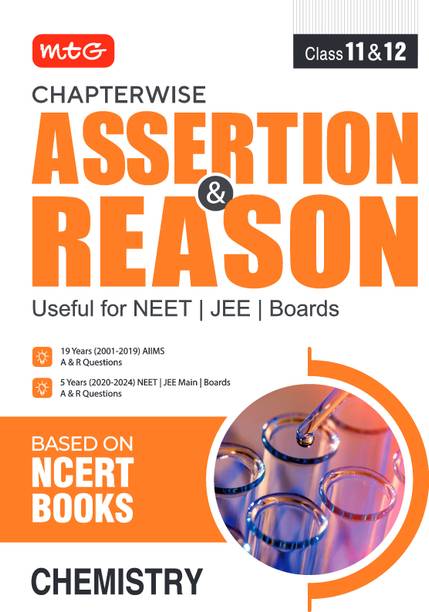 MTG Chapterwise Assertion & Reason Chemistry For NEET, JEE & Boards Exam (Class-11 & 12) - Available Previous 19 Years AIIMS & 5 Years NEET, JEE Main and Boards Exam A&R Questions (Based on NCERT Books)
