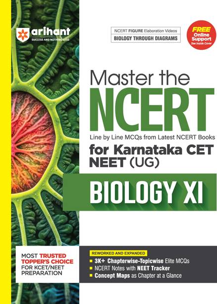Arihant Master the NCERT Biology Class 11 for Karnataka CET & NEET (UG) | Line by Line MCQs, 3000+ Chapterwise Questions, NEET Tracker Notes, Concept Maps, Diagram-Based Learning With Free Online Support |English Medium