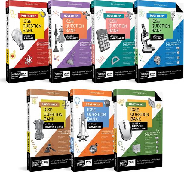 Gurukul by Oswal Most Likely ICSE Question Bank Class 10 Bundles (Set of 7) : Physics, Chemistry, Maths, Biology, History & Civics, Geography, Computer Applications for Exam 2026