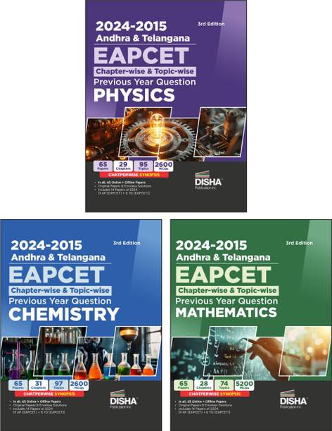 2024 - 2015 Andhra & Telangana EAPCET Chapter-wise & Topic-wise Physics, Chemistry & Mathematics Previous Year Solved Papers 3rd Edition| PCM 7000+ PYQs Question Bank | For 2025 Engineering Exams