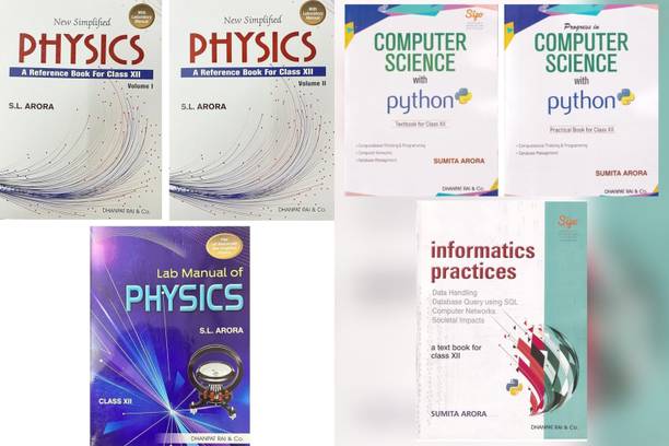 Combo of 3 Books ( New Simplified Physics Volume 1 & 2 + Lab Manual +Computer Science With Python +Informatics Practices )