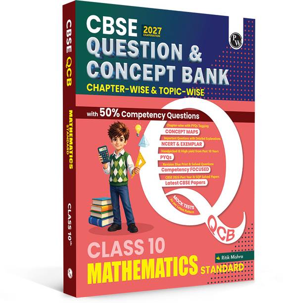 PW CBSE Question & Concept Bank (QCB) Class 10 Maths (Std) By Ritik Mishra For 2027 Exams