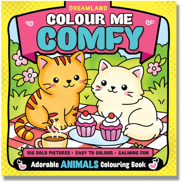 Colour Me Comfy: Artsy Animals - Easy and Relaxing Animal Colouring Book for All Ages with Bold, Cute and Creative Designs  - Amazing Colouring Book for Childrens