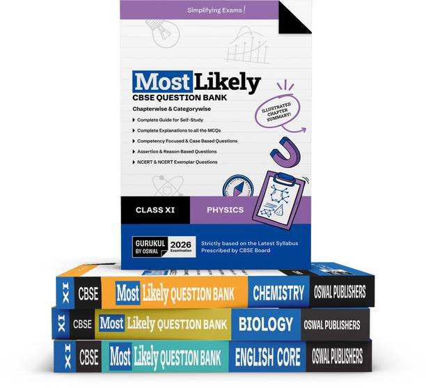 Gurukul By Oswal Most Likely Science Stream (PCBE) CBSE Question Bank Class 11 Bundles (Set of 4) : Physics, Chemistry, Biology & English Core for Exam 2026