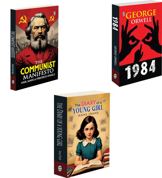 1984, The Communist Manifesto and The Diary of a Young Girl (Paperback) : A Collection of Historic and Thought-Provoking Classics, Learning english Novel | Pack of 3 Novels