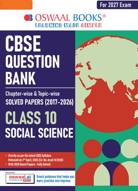 CBSE Class 10 Social Science Question Bank | Chapter & Topic-wise Solved Papers (2017 2026) | Based on Latest Syllabus (April 2026) | Includes 2026 Papers | | For 2027 Exam