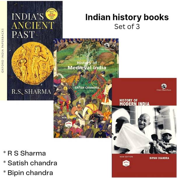 India’s Ancient Past + History Of Medieval India + History Of Modern India 3 History Book Set