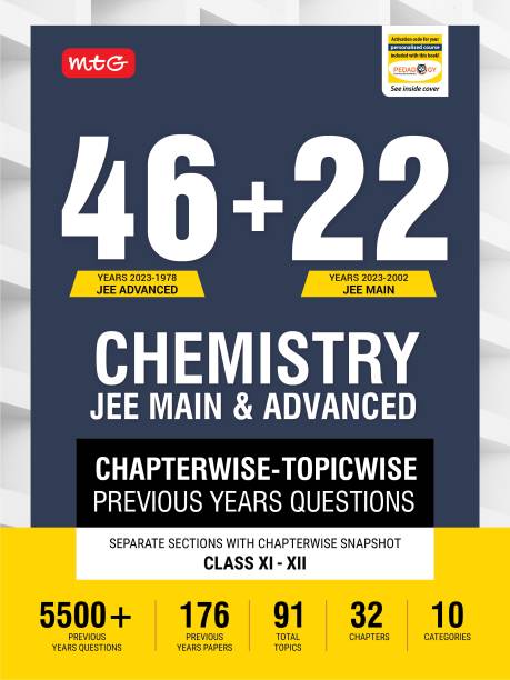 MTG 46 + 22 Years JEE Main and IIT JEE Advanced Previous Years Solved Question Papers with Chapterwise Topicwise Solutions Chemistry Book - JEE PYQ Question Bank For 2024 Exam  - Cracker jee