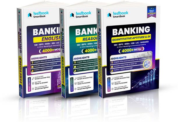 Banking Exam Smartbook Combo of 3 Smartbook  - 12000+ MCQs | Reasoning, Quantitative Aptitude & English | Ideal for SBI, IBPS, RRB, RBI, LIC, NABARD & More