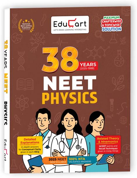 Educart NEET 38 Years Physics Solved Papers (PYQs) Chapterwise and Topicwise for NEET 2026 Exam