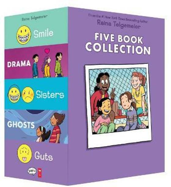 Raina Telgemeier Five Book Collection: Smile, Drama, Sisters, Ghosts, Guts