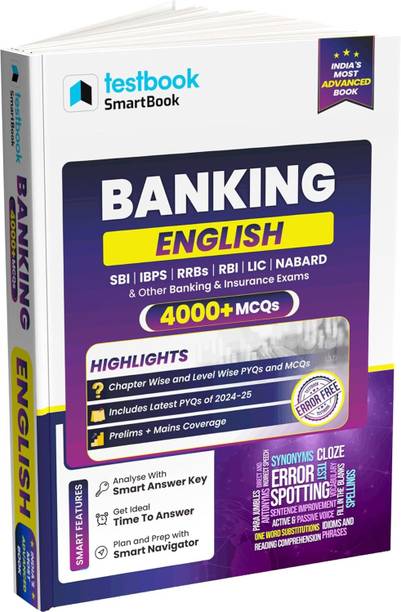 Banking - English Smartbook 5000+ MCQs & PYPs  - Useful for SBI, IBPS, RRBs, RBI, LIC, NABARD, and other key Banking & Insurance exams