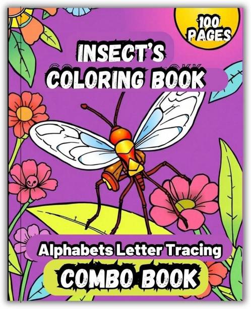 Insect Coloring Book and ABC English Letters Tracing Book Combo  - Insects Coloring Books & ABC Tracing Letters Combo Books