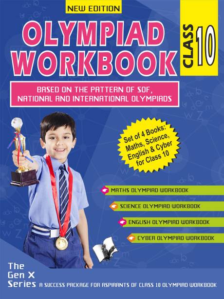 Olympiad Workbook Maths, Science, English and Cyber Calss 10 (Set of 4 Books)