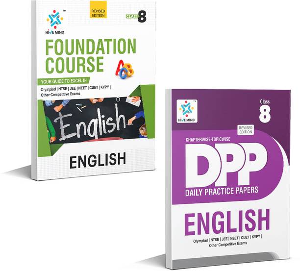 Hive Mind Class 8 Foundation Course For English, English DPP (2-Book Combo)  - NTSE, STSE, JEE, NEET Olympiad Exam And Other Competitive Exams