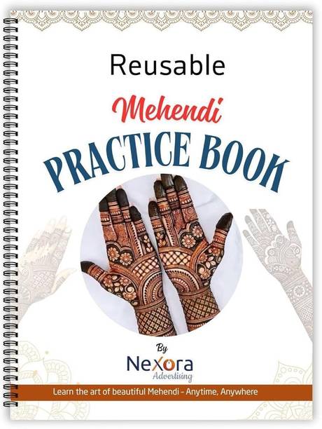 Mehndi & Henna Practice Book – Durable Reusable 20-Page Guide for 10,000+ Uses | Ideal for Beginners, Bridal & Professional Designs.