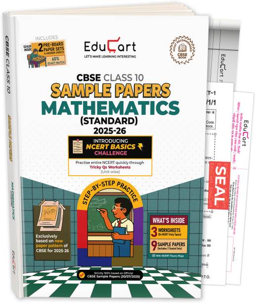 Educart CBSE Sample Paper Class 10 2025-26 Mathematics Standard (Introducing exclusive step-by-step new practice concept on 2026 pattern) - Sample Paper Class 10 2026
