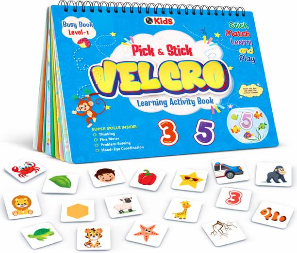 Pick & Stick Velcro Learning Activity Book For Kids | Busy Book Level 1 For 2+ Years Old