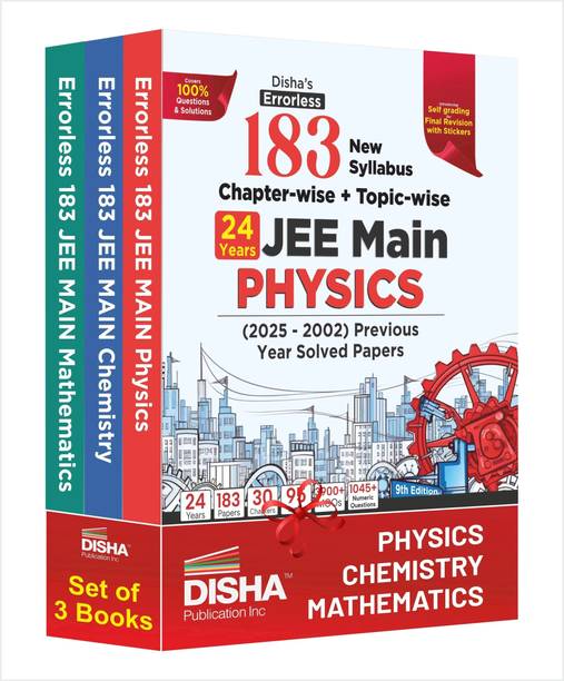 Disha's 183 New Syllabus Chapter-wise & Topic-wise JEE Main Physics, Chemistry & Mathematics (2025 - 2002) Previous Year Solved Papers 9th Edition | NCERT PYQ Question Bank | 100% Detailed Solutions