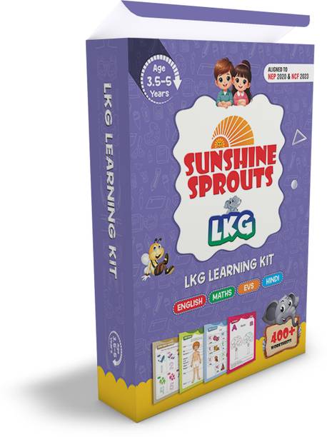 Sunshine Sprouts Playgroup Educational Learning Kit | Age Group 3.5-5 years (LKG)  - 400+ Worksheets | Set of 4 Books (English, Maths, EVS, Hindi)