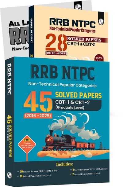 PW RRB NTPC 45 Previous Year Solved Papers CBT - I & 2 (2016-2025) English Medium
