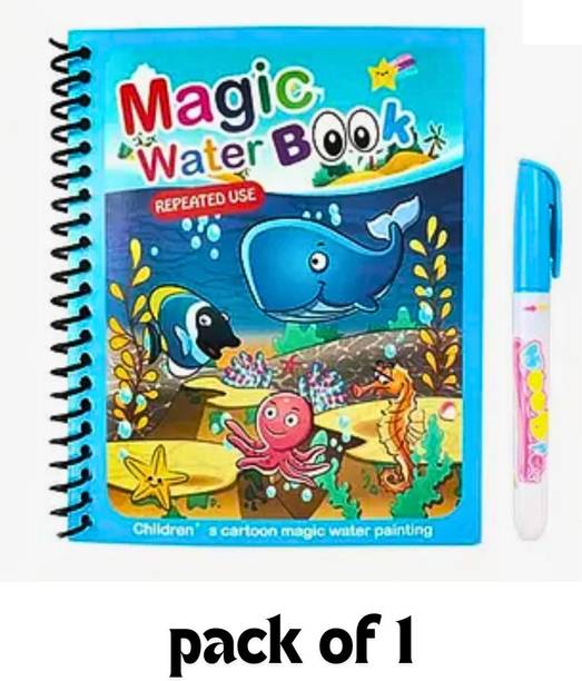 Reusable Magic Water Quick Dry Book for Water Coloring with Magic Pen -Set of 1