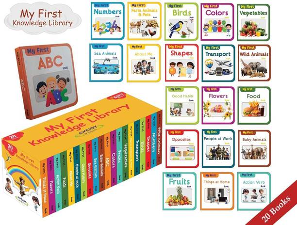 AWEJOY My First Complete Knowledge Library Box Set of 20 Board Books Gift Set for Kids, Preschool Kids Books Children growth and development book  - learning books for kids with 20 Disc