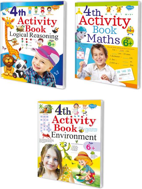 4th Activity Book–Logical Reasoning, Maths (Age 6+) and Environment (Age 6+) book for kids : Maths books for kids, Logical reasoning books for kids, Maths activity book for kids | Set of 3 books for kids