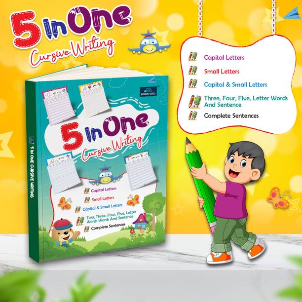 Practice Book of 5-in-One Cursive Writing - Master The Art of Beautiful Handwriting
