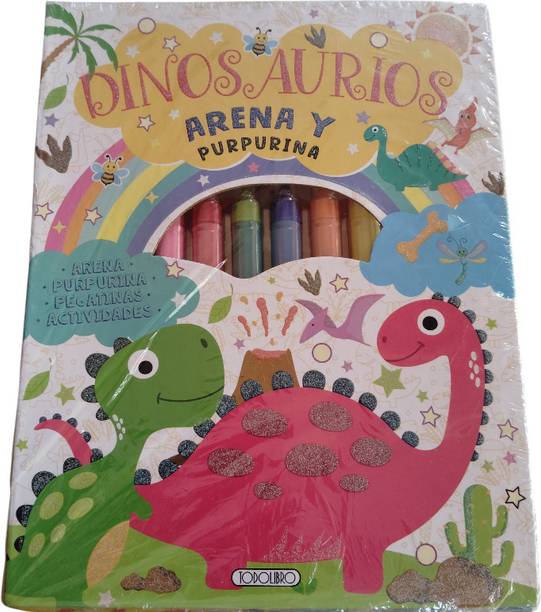 DINOSAURIOS : Arena y Purpurina – Create, Stick & Shine Activity Book with Glitter Sand and Stickers.