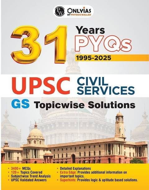 PWONLYIAS UPSC 31 Years PYQs (2025-1995) GS Topicwise Solutions For Civil Services