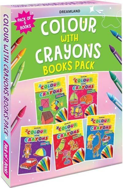 Colour with Crayons - 1 to 5  - Set of 5 Drawing and Colouring Books for Kids Age 1-6 Years | Engaging Early Learning Activity with Simple Illustrations, Bold Outlines & Creative Fun | Helps Develop Fine Motor Skills, Imagination, Colour Recognition & Hand-Eye Coordination | Perfect Gift for Preschoolers and Toddlers
