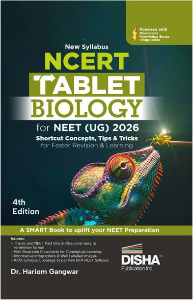 Disha's New Syllabus NCERT Tablet Biology for NEET (UG) 2026 - 4th Edition | Shortcut Concepts, Tips & Tricks for Revision & Learning | One Liner Theory with Mnemonics, PYQs (Previous Year Questions)