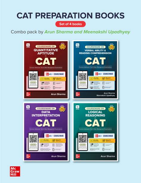 CAT 2025 book combo by Arun Sharma (Set of 4) - Quantitative Aptitude + Verbal Ability and Reading Comprehension + Logical Reasoning + Data Interpretation| Latest editions