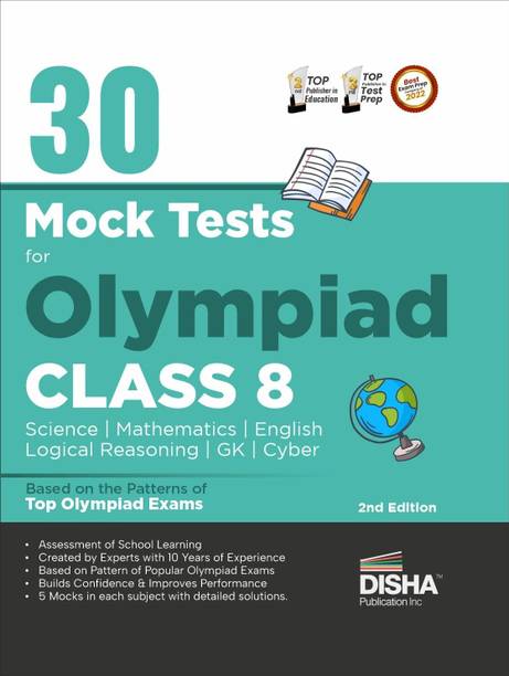 30 Mock Test Series for Olympiads Class 8 Science, Mathematics, English, Logical Reasoning, Gk/ Social & Cyber
