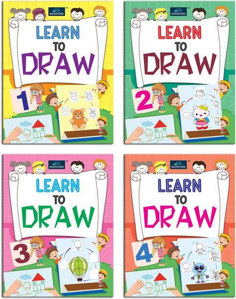 Learn To Draw Copy Coloring Book For Kids ( Set of 4 )- Fun Educational Colorful Imagery, Engaging Activities and Hours of Entertainment Drawing Books For Kids. Suitable For All Ages Groups [Paperback]