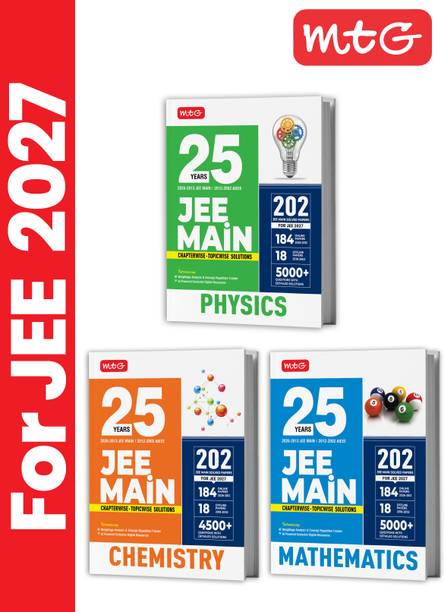 MTG 25 Years (2026-2002) JEE MAIN PYQ Book | 202 Chapter-wise Topic-wise Previous Years Solved Papers Physics, Chemistry & Mathematics For 2027 Exam