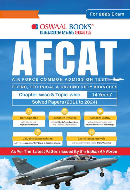 AFCAT 14 Years Chapter-wise & Topic-wise Solved Papers 2011-2024 For 2025 Exam