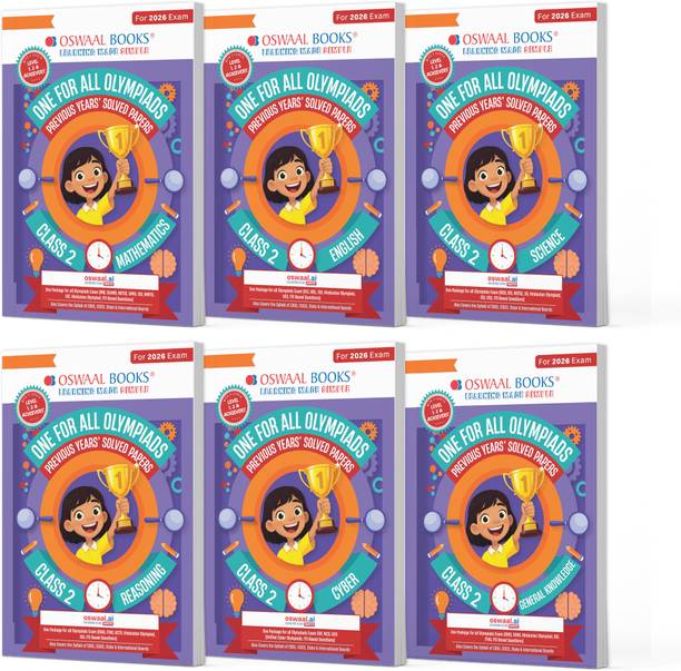 One For All Olympiad Chapter-wise Previous Years' Solved Papers, Prep-Guide Class 2 (Set of 6 Books) Maths, English, Science, Reasoning, Cyber & General Knowledge (For 2026 Exam)