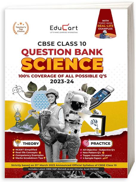 Educart CBSE Class 10 SCIENCE Question Bank 2023  - Class 10 Question Bank 2024