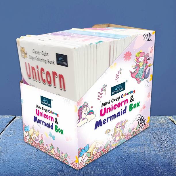 Magical Unicorn & Mermaid Coloring Box – Set of 40 Small Copy Books to Inspire Creativity in Young Artists
