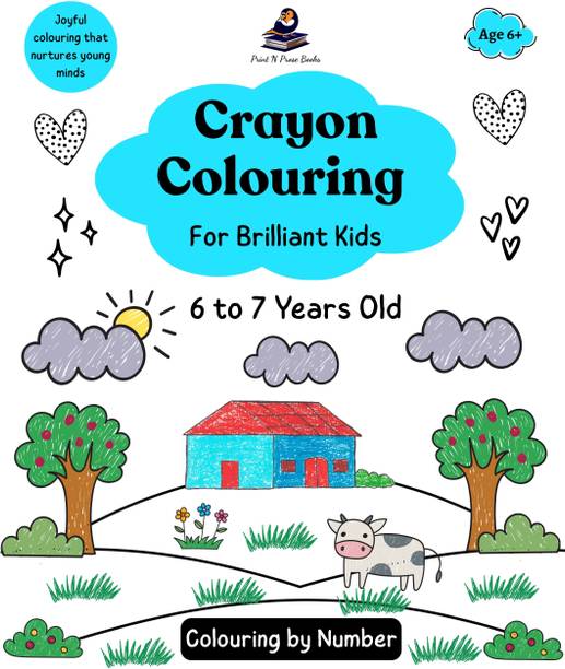 Crayon Colouring for Brilliant kids - 6 to 7 Years old  - Best crayon colouring book for 6 to 7 years old kids, Best Birthday Gift for kids