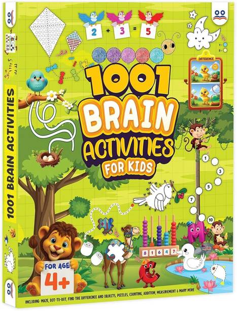 Activity Books for Kids  - 1001 Brain Booster Books for 4+ Year Old Kids | Bestseller Kids Activity Book - Puzzles, Mazes, Colouring, Dot-To-Dot, Matching, Seek & Find, Spot the Difference | Two brothers Publications